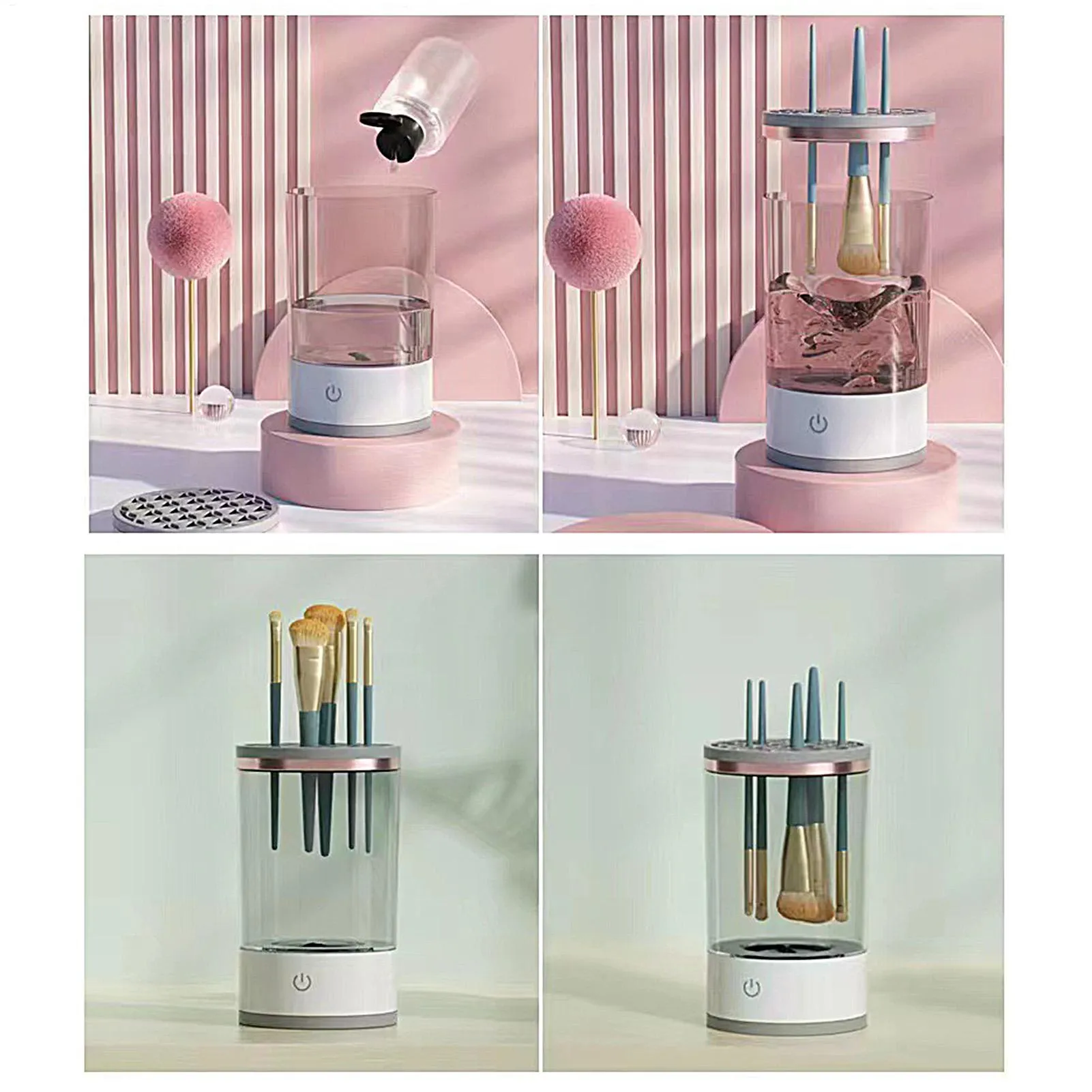 Make-upborstelreiniger USB Diepe reiniging Schoonheidshulpmiddelen Stille make-upborstels Reinigingshulpmiddelen voor Contour Oogschaduw Salon Thuis Dagelijks