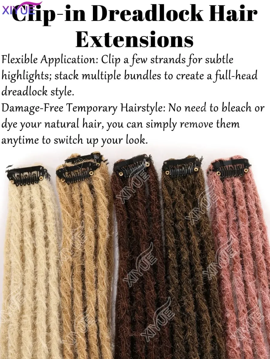 Synthetic BB Clip Dreadlock Hair Extensions Dreadlock Extensions Hip-hop Ombre Hair Extensions African Tribe Style — image 5