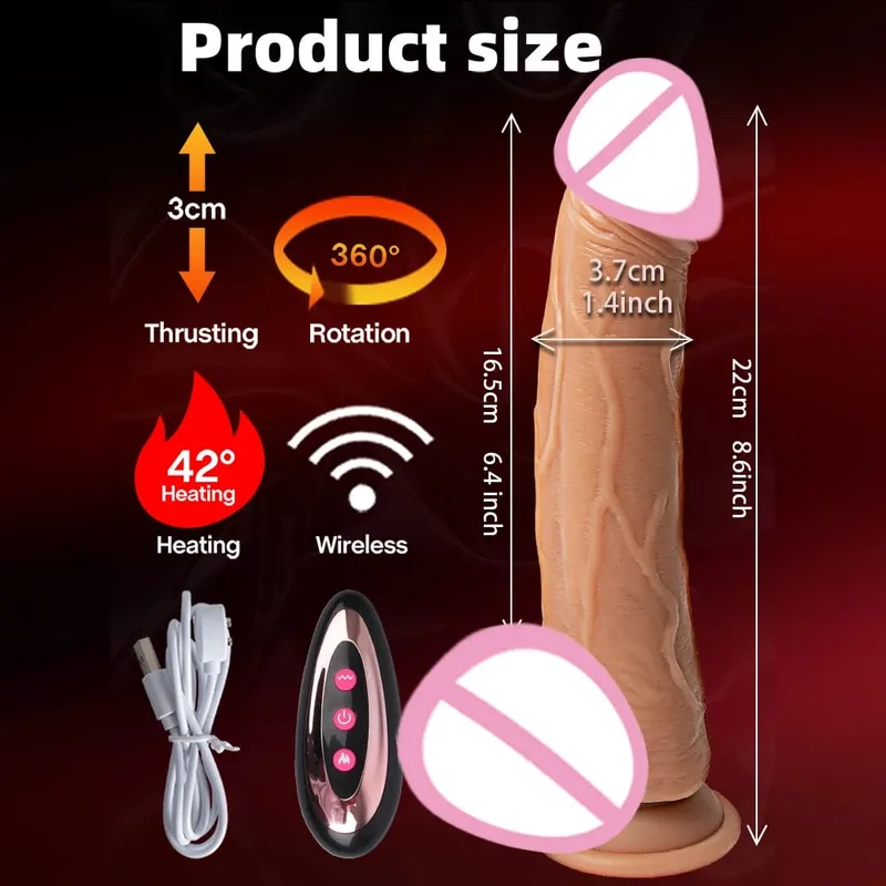 Thrusting Dildo Realistic Penis G Spot Clitoris Stimulator Adult Sex Toy Soft Silicone Man Dick For Women Couple Sex Product — image 8