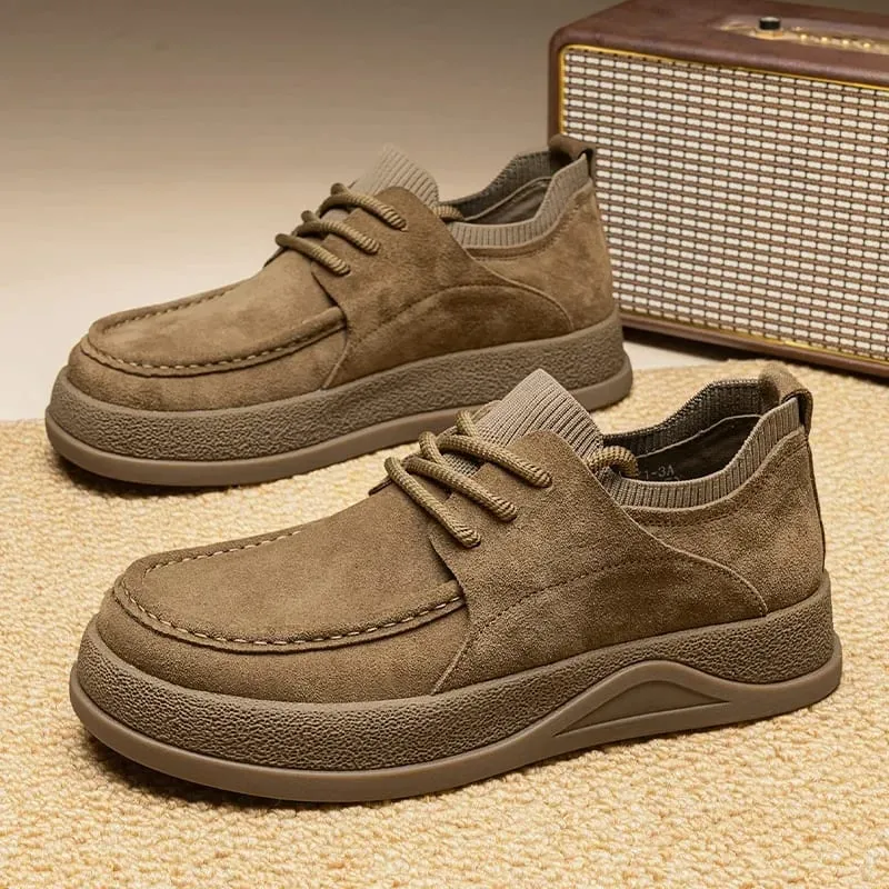 Autumn Wide Toe Spring New Men's Cowhide Fashion Versatile Single Short Boots Soft Leather Men's Boots Zapatillas De Deporte — image 2