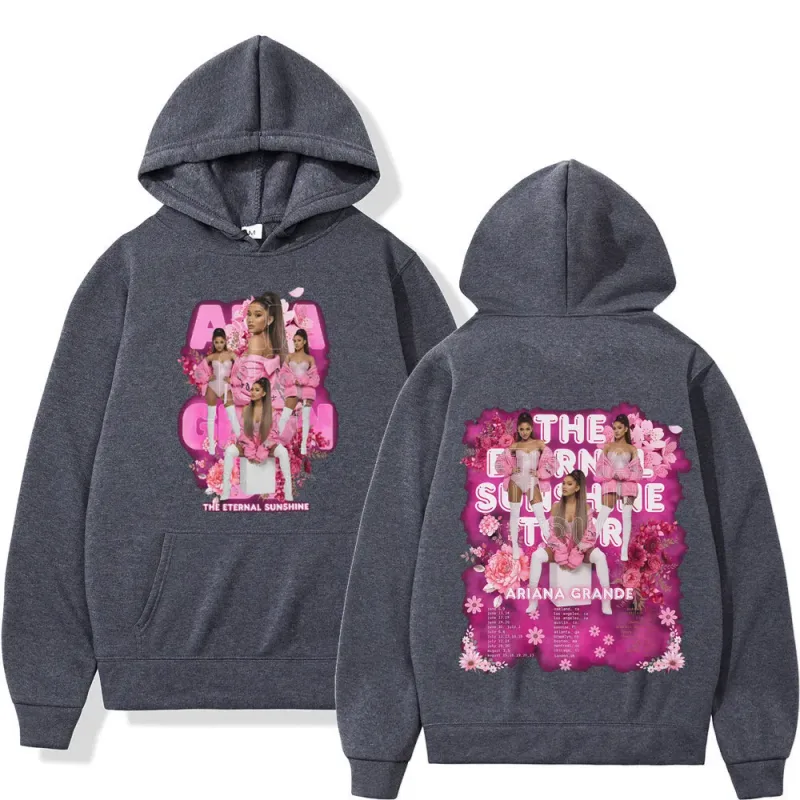 Cantora ariana grande tour 2026 gráfico moletom com capuz masculino feminino moda pulôver mangas compridas solto casual moletom de lã de grandes dimensões — image 5
