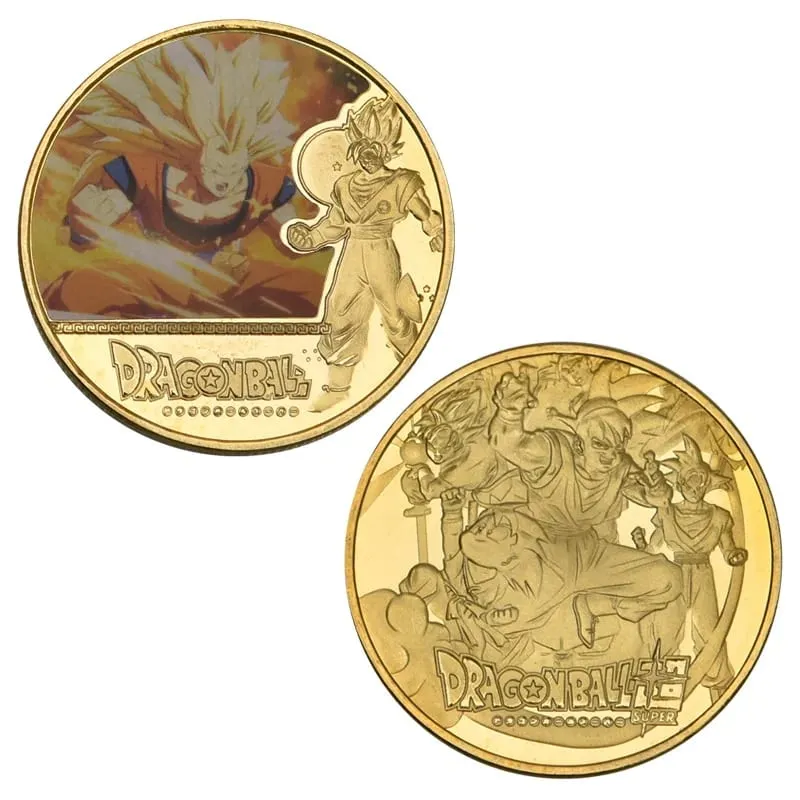 Dragon Ball Banhado A Ouro Moeda de Ouro Son Goku Vegeta Moedas Comemorativas Crianças Clássico Anime Periféricos Coleção Brinquedo Lembrança — image 11
