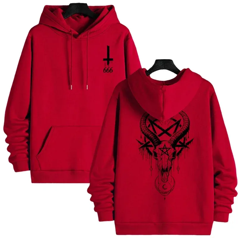 Autumn Winter Male Top Casual Pullover 666 & Inverted Cross Men's Gothic Hoodies Demonic Horror Face Print Sweatshirt Streetwear — image 24