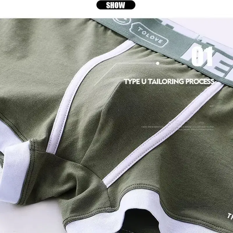 1/4 Pieces Panlalaking Kasuotang Panloob na Cotton Boxer Shorts Panlalaking Kasuotang Panlalaki Boxer Pants Breathable U Convex Panlalaking Underwear Sexy Plus Size — image 6