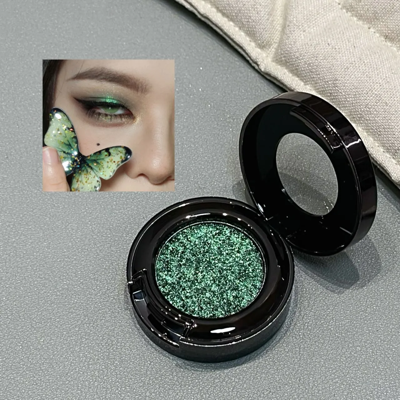 Metallic Glitter Black Blue Eyeshadow Purple Green Metallic Highlighter Eyeshadow Diamond Long Lasting Eye Makeup Women Cosmetic — image 6