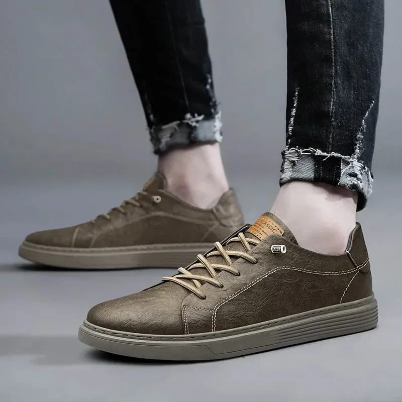 Brand Italian Genuine Leather Casual Shoes Men's Oxford Outdoor Black Jogging Shoes Men's Office Dress Shoes Big Size:36-47 — image 5