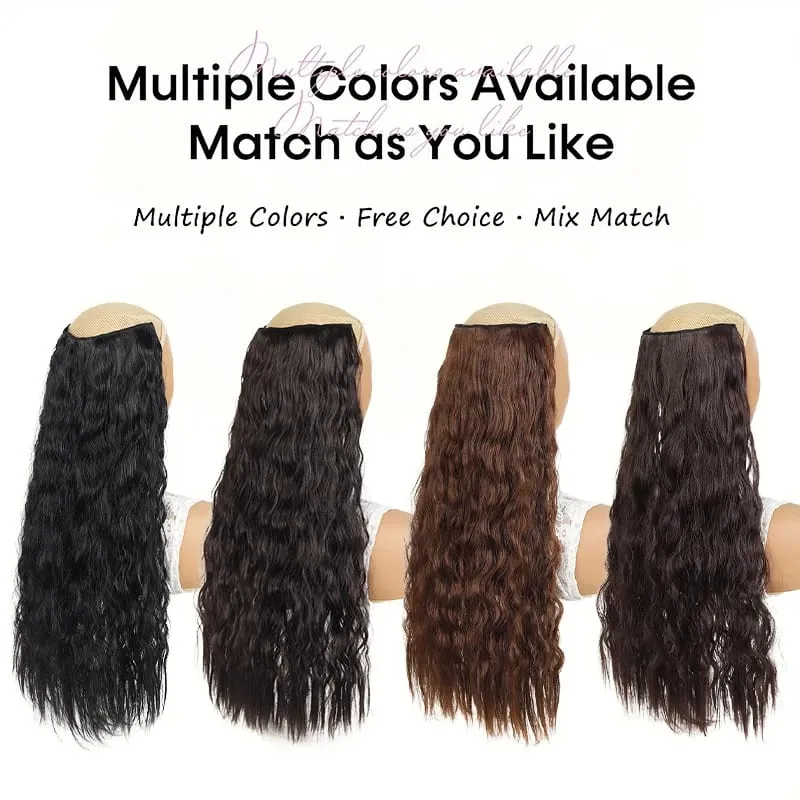 Synthetic Wig Extensions Long Curly Corn Perm One Piece Clip In Hairpiece for Women Instant Length — image 5