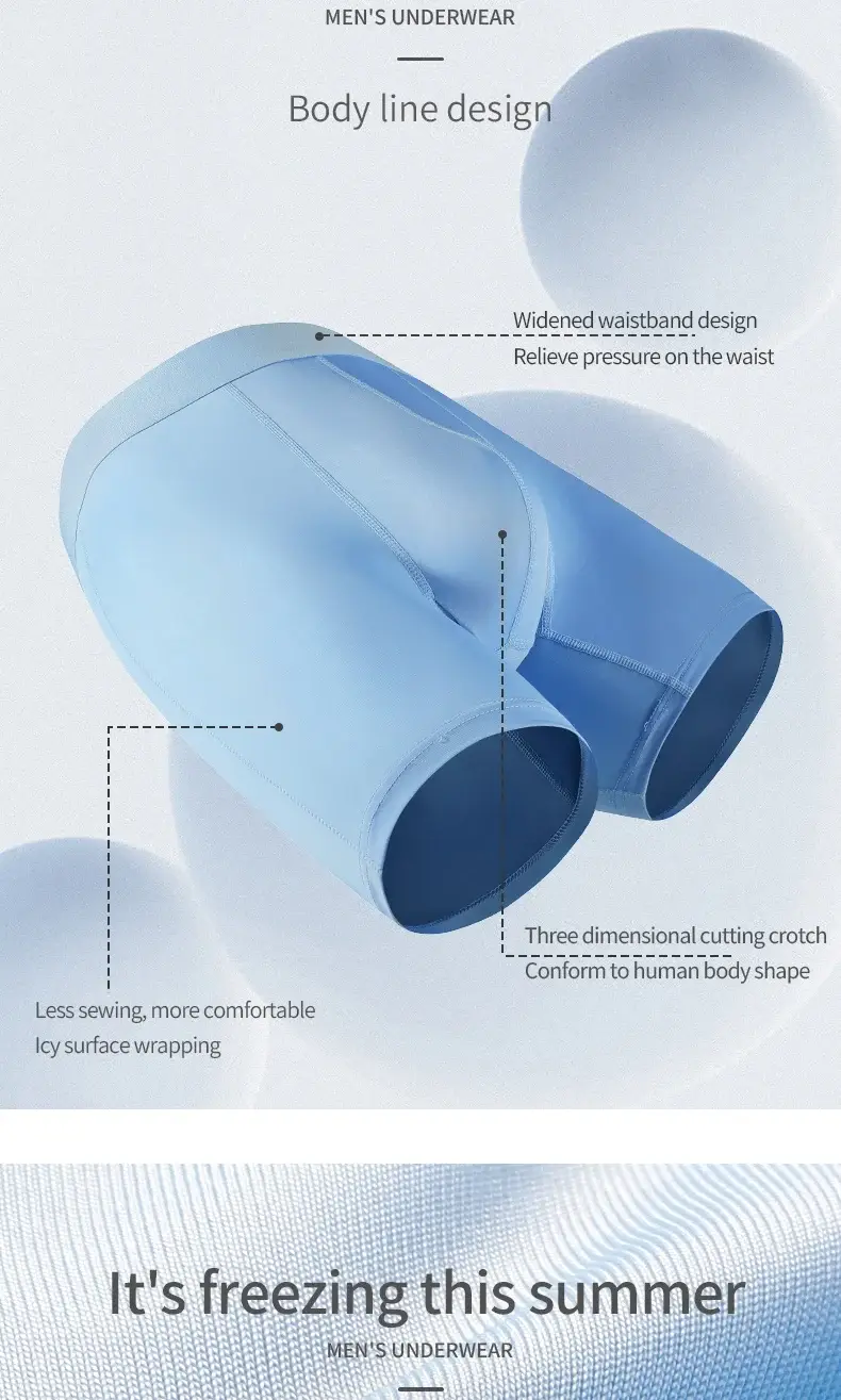 Roupa íntima esportiva masculina de seda gelo verão fino anti-desgaste perna correndo respirável tamanho grande estendido anti-desgaste virilha boxer br — image 7