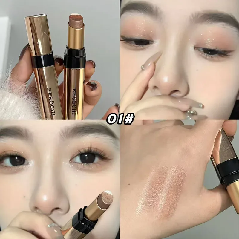 Three Color Gradient Pearlescent Eye Shadow Stick Water&Sweatproof Non-smudge Three Dimensional Natural Lazy Eye Shadow Pen — image 8