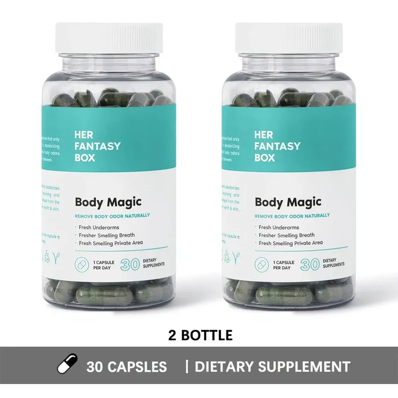 Body Magic klorofill tabletták – Vegán kapszula természetes energiafokozó a testszag méregtelenítéséért és az emésztés támogatásáért a bél- és bőregészségért — image 4