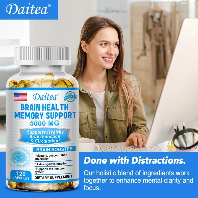 Brain Health Nootropic Capsules 5000mg Boost Memory Focus & Clarity Cognitive Function & Blood Circulation Mental Performance — image 7
