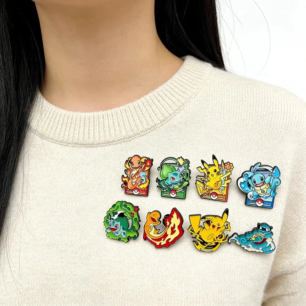 8pcs Set Anime Enamel Pin Badges - Pikachu Charmander Cute Cartoon Animals Fashion Brooches Jewelry for Backpack Accessory Gift — image 5