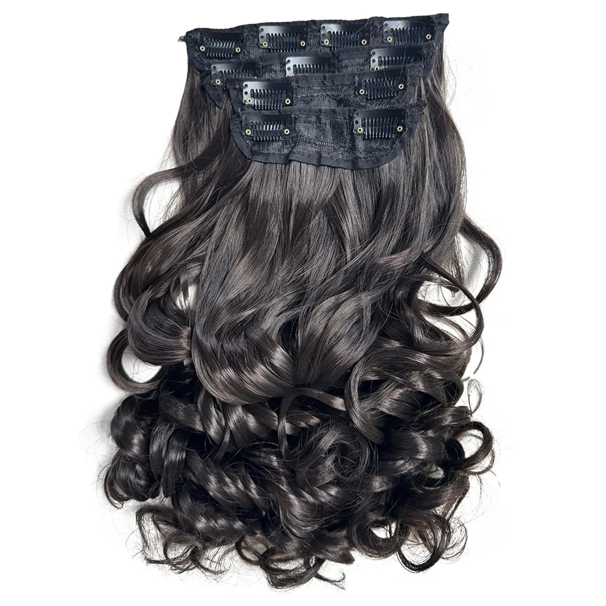 Synthetic Roman curls sandwiched in hair extension long curly wig women's hair extension hair piece daily party — image 4