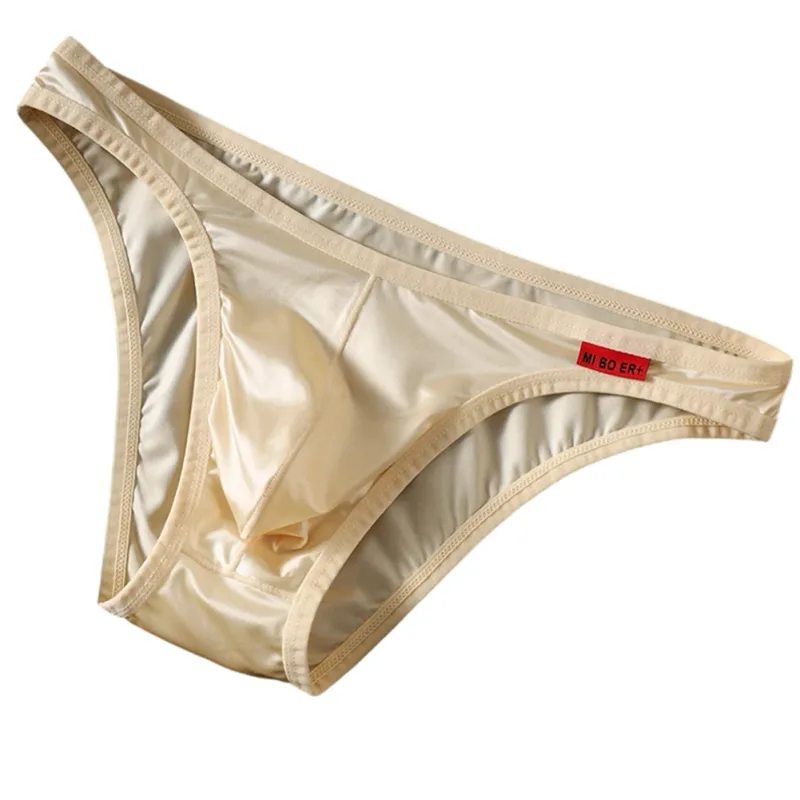 Men Satin-like Bikini Ice Silk Stretch Brief Pouch Lingerie Breathable Panties Seamless Underwear Underpants Japanese Thongs — image 2