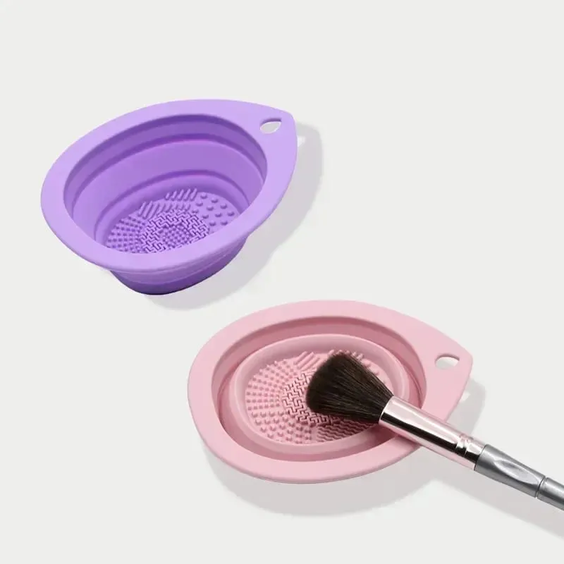 Silicone Scrubber Cleaning Bowl Folding Makeup Brush Washer for Eyeshadow Brushes Powder Puff Multifunctional Beauty Care Tools — image 2