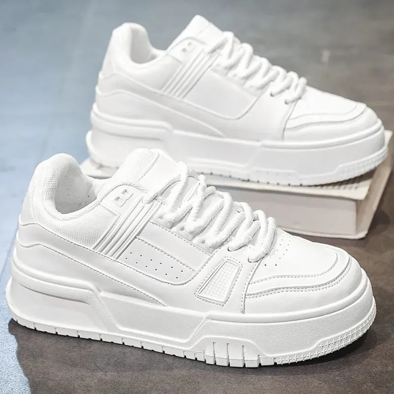Men Sneakers Casual Shoes Men Flats Zapatillas Hombre Lightweight Pu Leather Breathable Shoe Mens White Sports Tenis Shoes