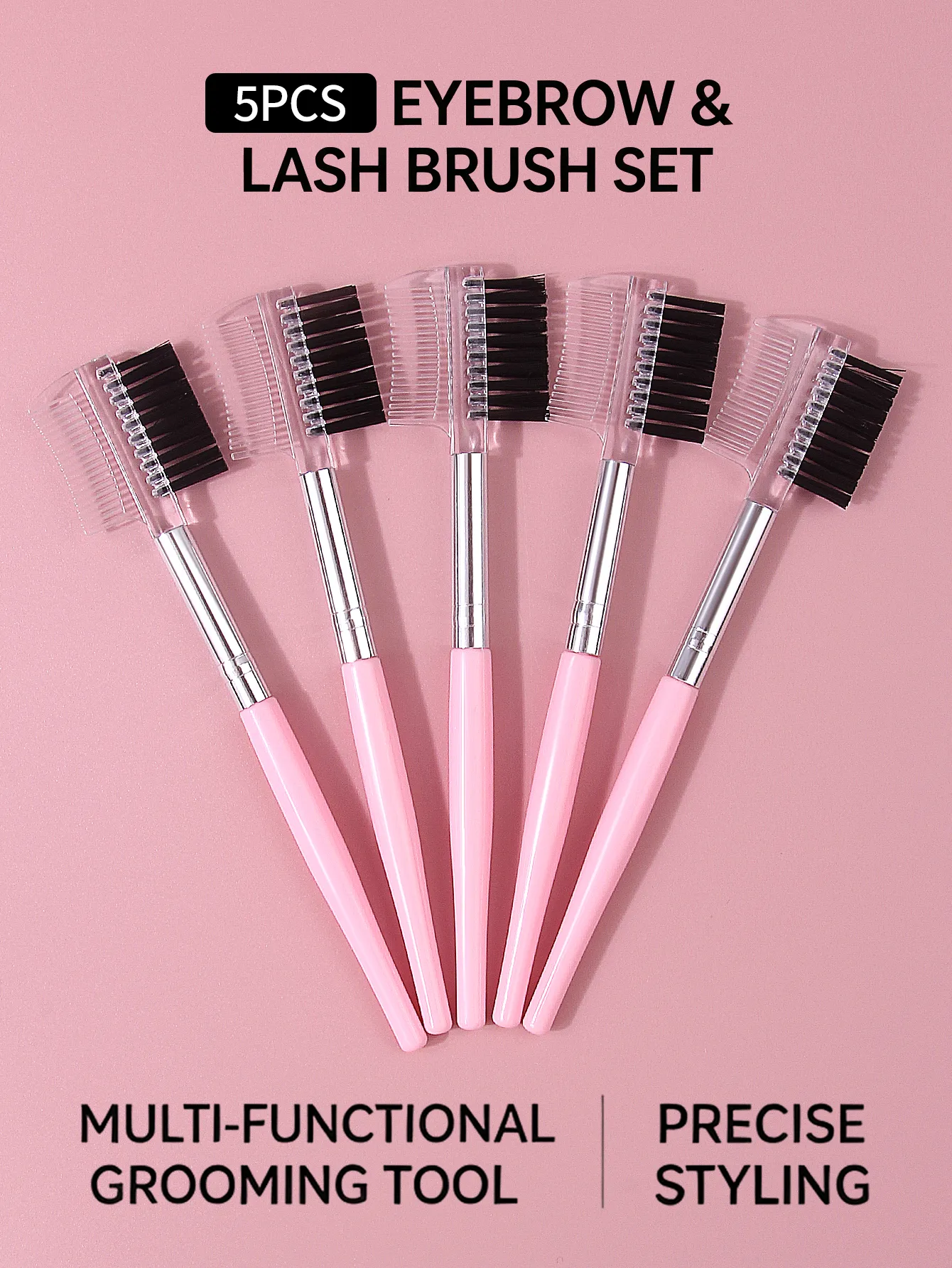5PCS Makeup Brushes Eyelash Brush + Eyebrow Comb Makeup Brush Set Professional Volume Eyelashes — image 2