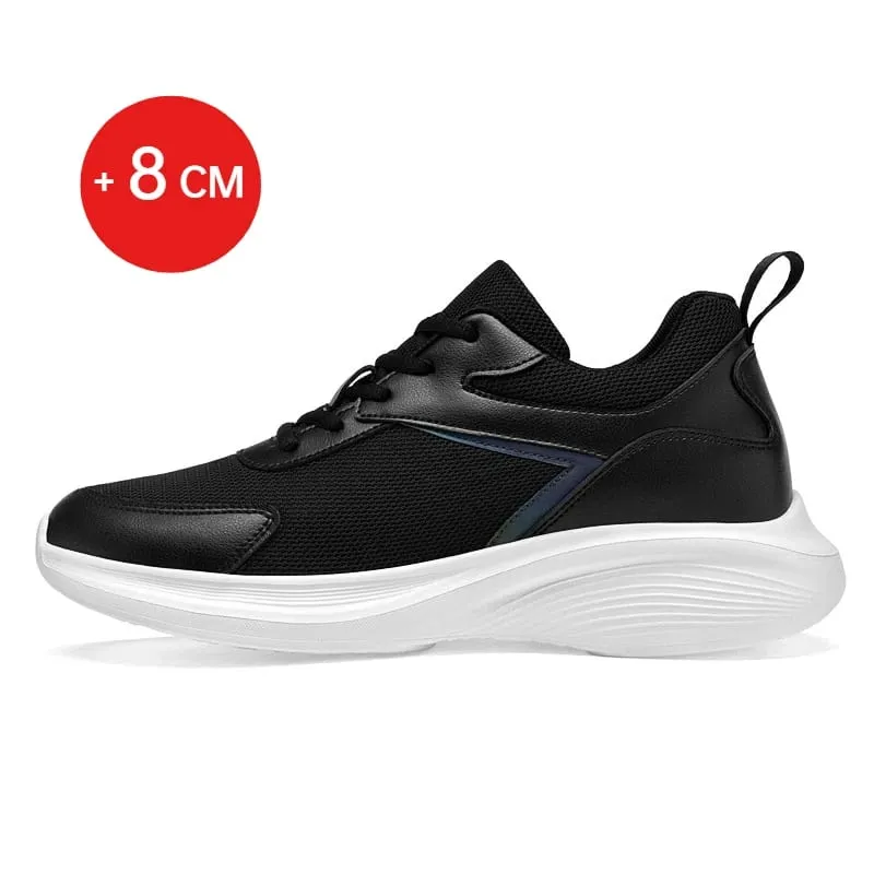 Men Fashion Height Increasing Sneakers Breathable Mesh Height Increase Shoes Microfiber Sole Comfortable Outdoor Walking Shoes