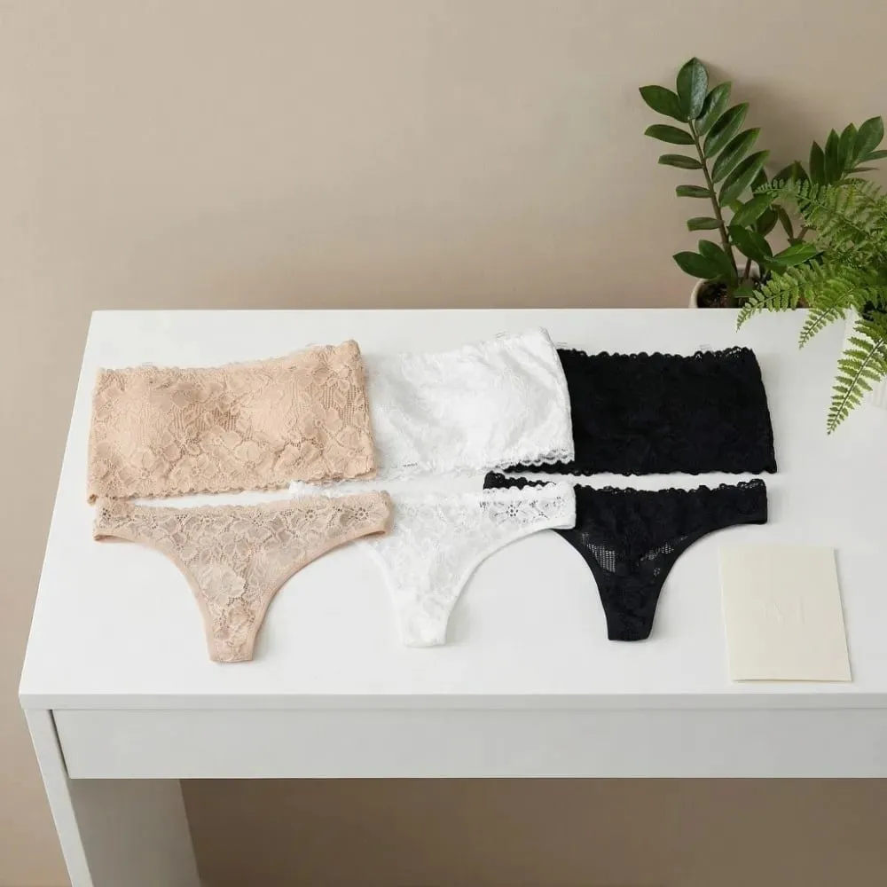 Lace Sheer Flower Thong Bra Set Invisible Straps Embroidery Floral Panties Bra Kit Lingerie Hollow Underwear for Women — image 6