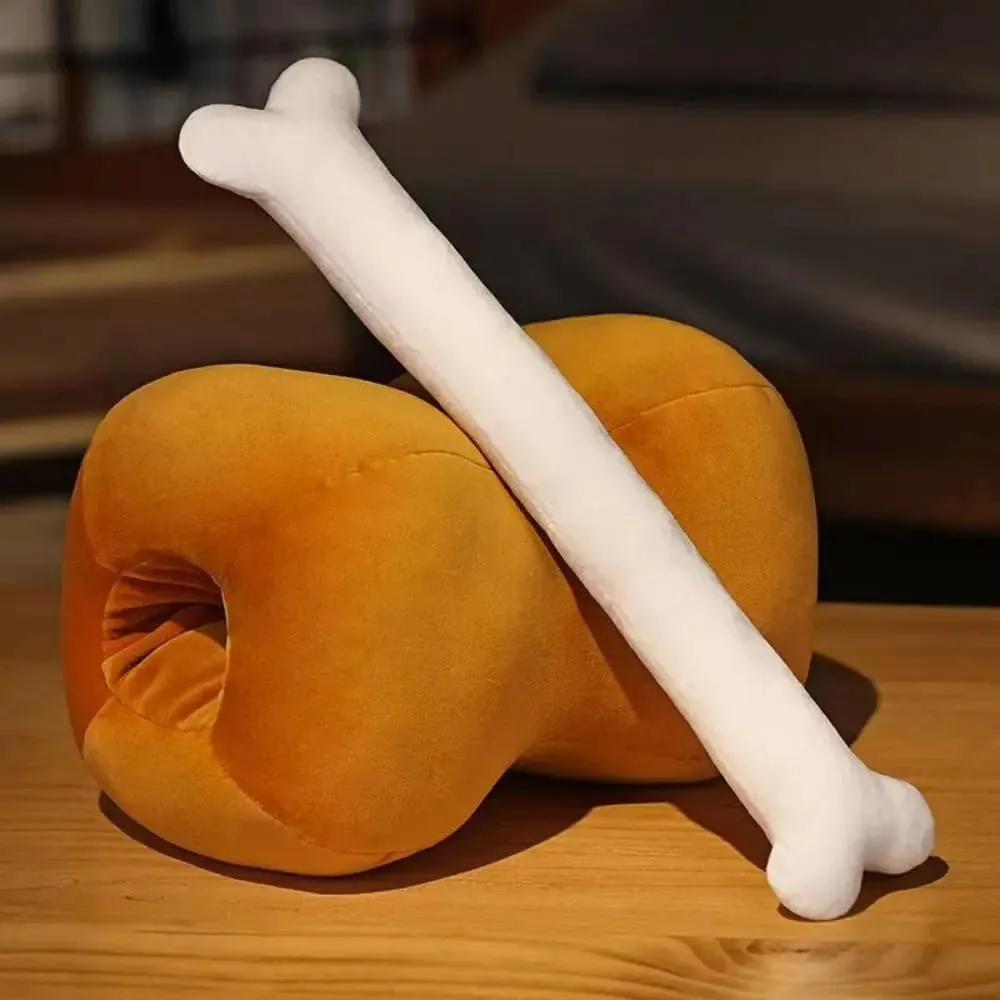 Nyhet 42 cm Simulering Köttben Kudde Mjuk Tvättbar Kudde Hypoallergen Tecknad Design Dubbel användning Kudde Soffa Kudde