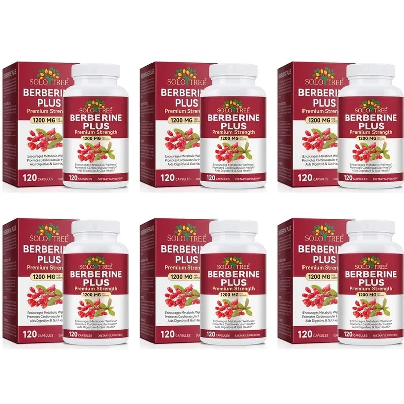 Berberine Plus Kapsler 1200mg Berberin HCl Metabolisme og fordøjelsessystemets tarmsundhed 120 kapsler — image 12
