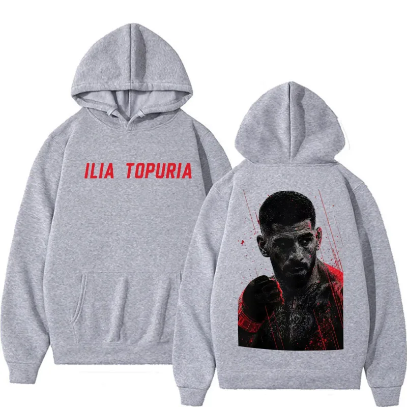 Ilia Topuria El Matador Vintage Graphic Hoodies Damit ng Lalaki Karahasan Aesthetic Sweatshirt Mga Kaswal na balahibo na Pullovers Streetwear — image 5