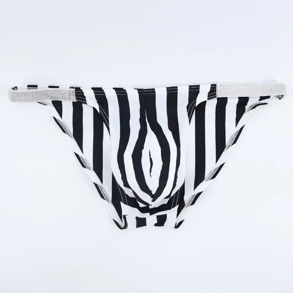 Cuecas masculinas confortáveis Lingerie Biquíni Preto Branco Roupa interior às riscas Desporto Casual Homem Tanga Calcinha Jockstrap Pouch — image 1