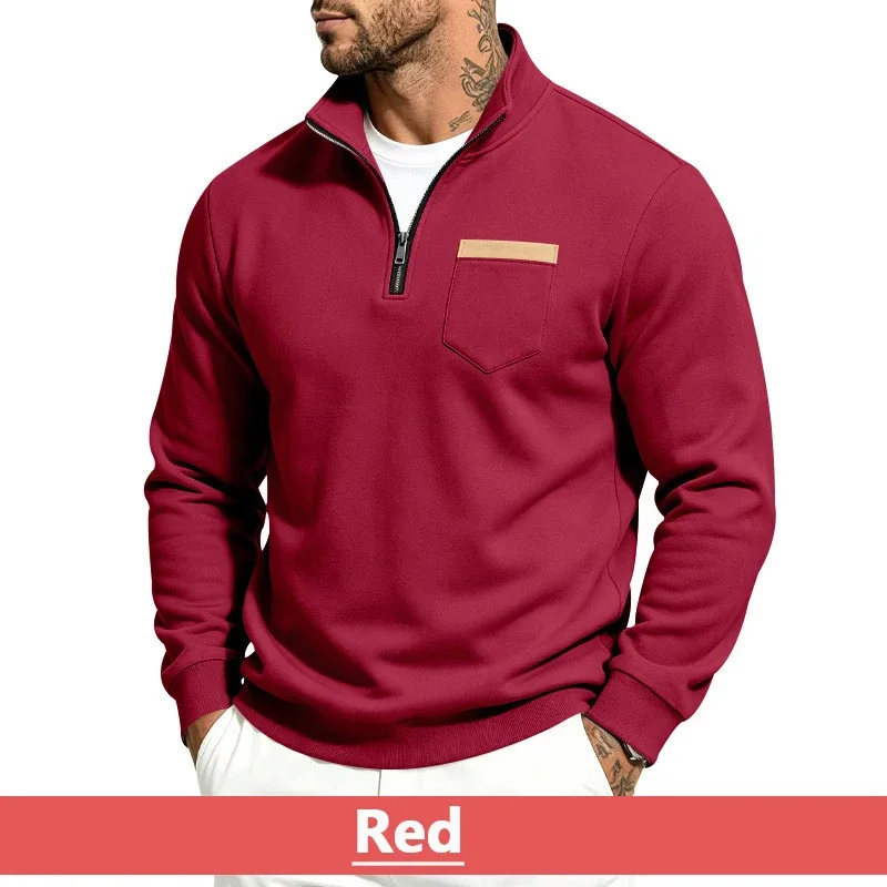 Mga Lalaki 2026 Autumn Winter Hot Item Fleece Lined Stand Collar Loose Vintage Sweatshirt Casual Commuter Fashion Lalaki Pang-araw-araw na Panlabas na Kasuotan — image 36