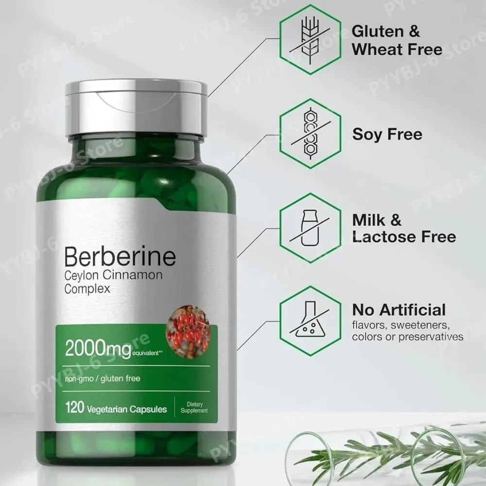 Berberine Ceylon Cinnamon Complex 2000mg Vegetariske Kapsler Ikke-GMO Glutenfri Dagligt Wellness Supplement for Voksne 120 Count — image 5