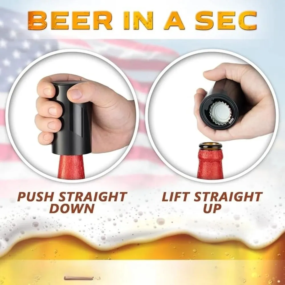 1-4Pcs Beer Bottle Opener Push Down Bottle Small Portable Opener Automatic Beer Opener for Home Party Bars Picnic Camping Hiking — image 5