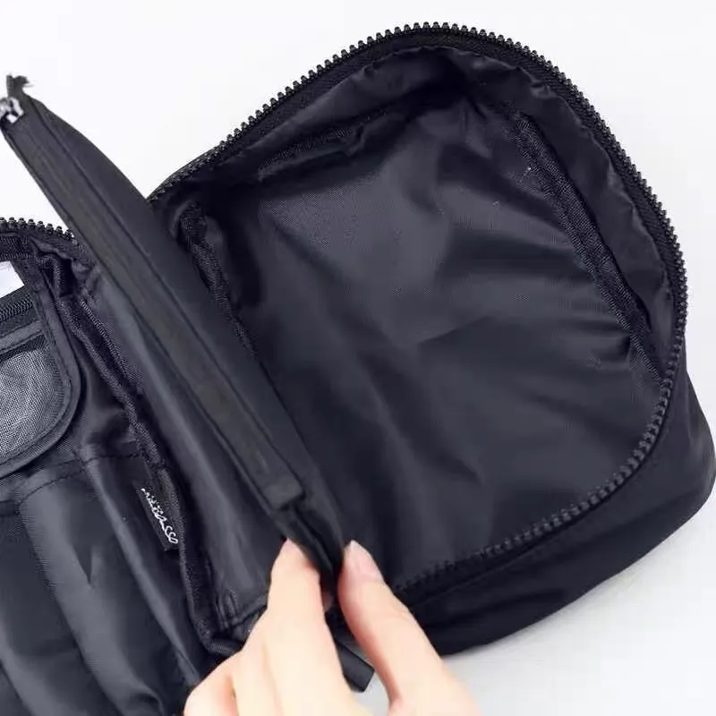 PA CARRIER COMBO POUCH Black & Silver Makeup Brushes and Cosmetics Storage Bag for Travel — image 5