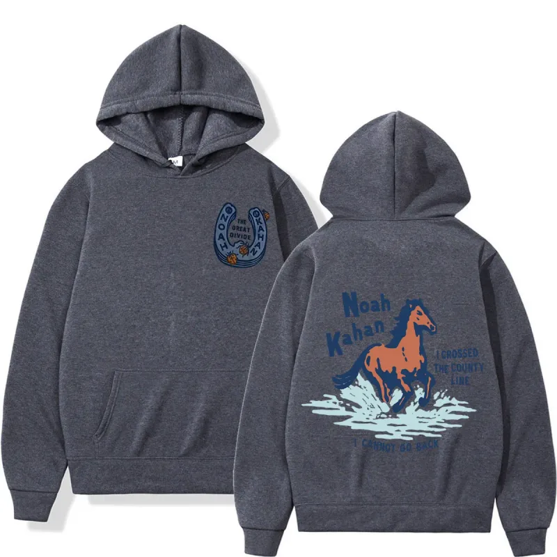 Noah Kahan The Great Divide Tour 2026 Moletons gráficos masculinos e femininos roupas da moda pulôver casual moletom de inverno de grandes dimensões — image 3