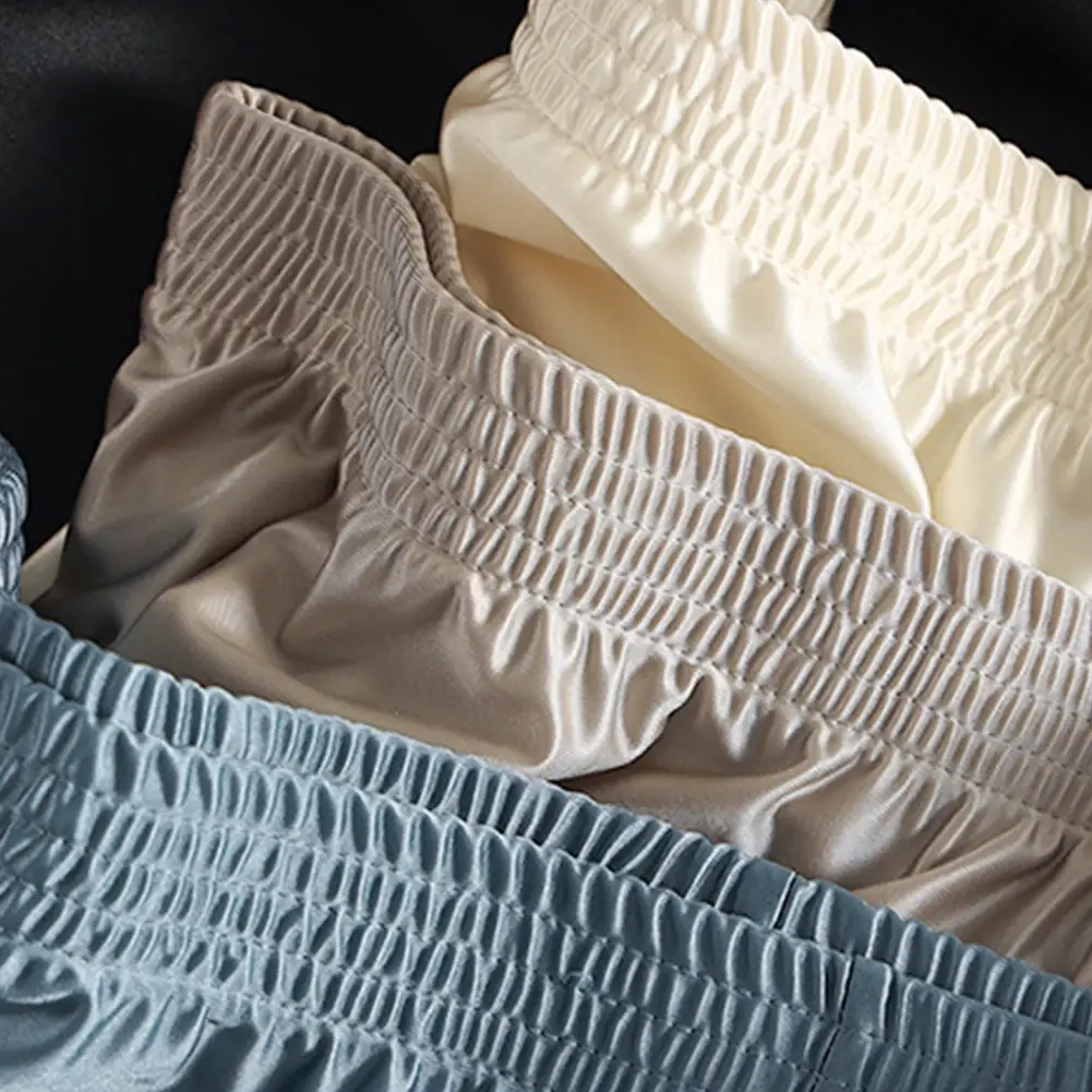 1 pz Uomini di Seta del Ghiaccio Liscia Solido Boxer Mutandine L-3XL di Grandi Dimensioni Allentato Degli Indumenti Da Notte Della Biancheria Intima Tronchi Senza Soluzione di Continuità Comodi Indumenti Da Notte — image 5