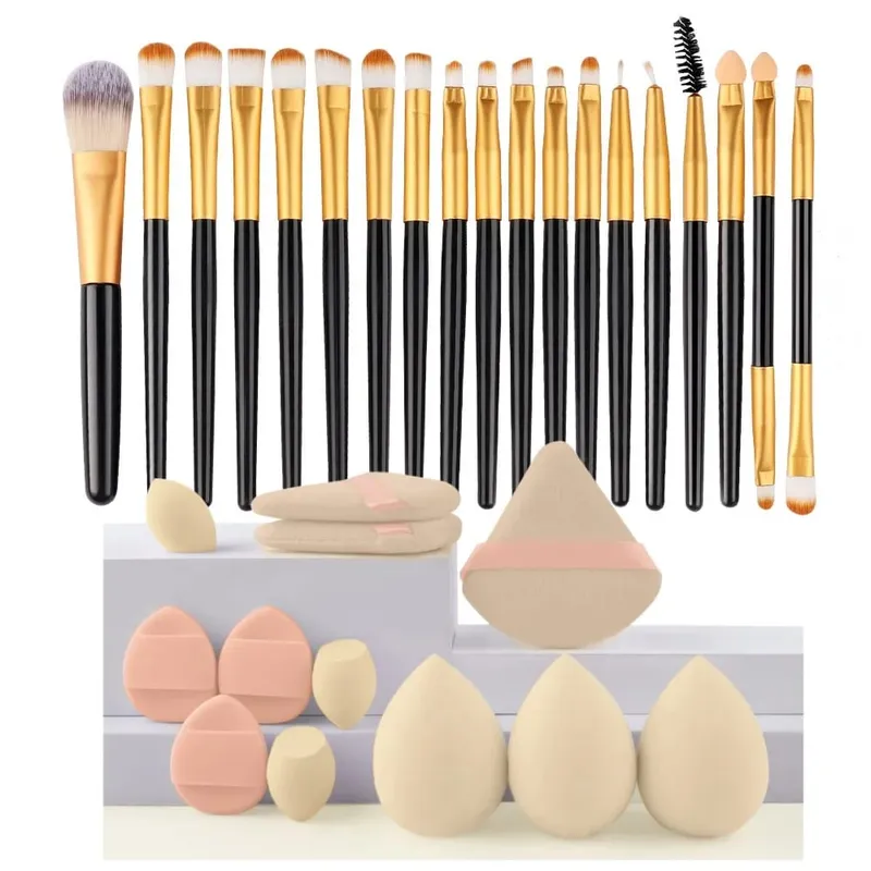 20pcs Makeup Brush Set Soft Fluffy Cosmetic Foundation Powder Eyeshadow Kabuki Blending Make Up Brush Beauty Tool Makeup Sponge — image 24