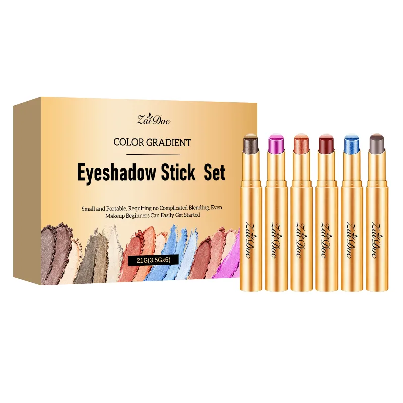 6pcs Multi Color Eyeshadow Stick Set Long Lasting Smooth Blendable Moisturizing Non Drying Beginner Friendly Eye Makeup Women — image 13
