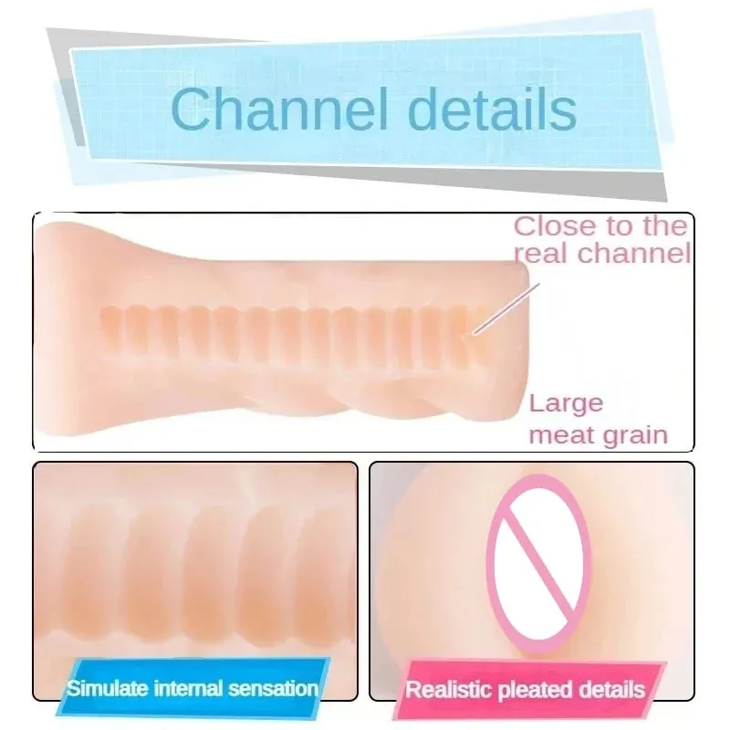 Men's Aircraft Cup Male Masturbator Oral Vaginal Anal Masturbation Soft Real Vagina Pocket Pussy Sex Toys para sa Mga Lalaki Blowjob — image 4