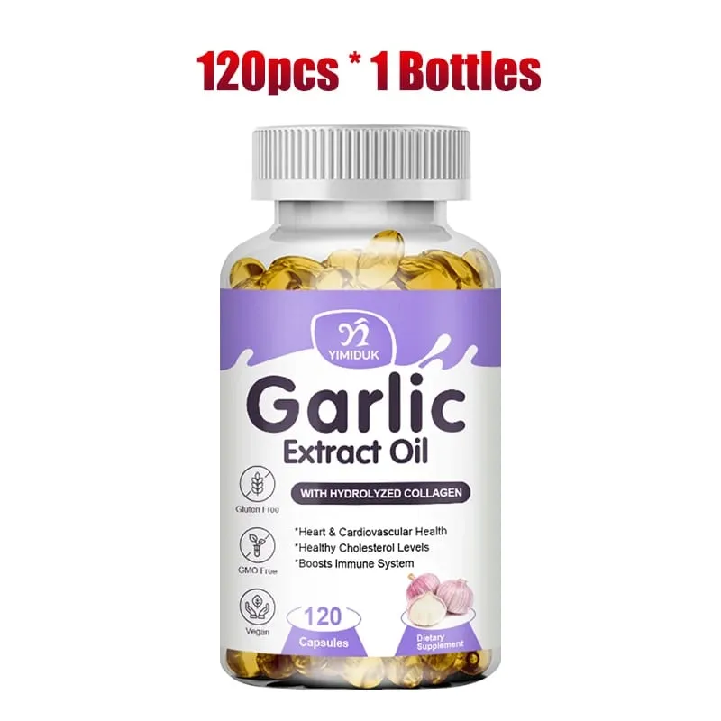 Buy 1 Get 1 Free! Pure Garlic Extract Oil Supplement for Heart Health Cholesterol & Blood Pressure Immune System Booster