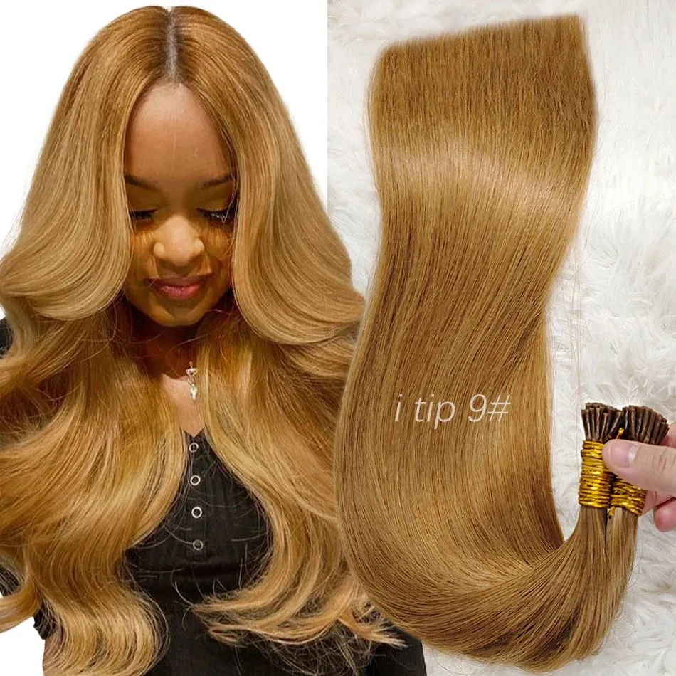 I Tip Human Hair Extensions 50g Straight Fusion Hair 30Inch Keratin Capsule Original Real Natural Hair Blonde Color — image 12