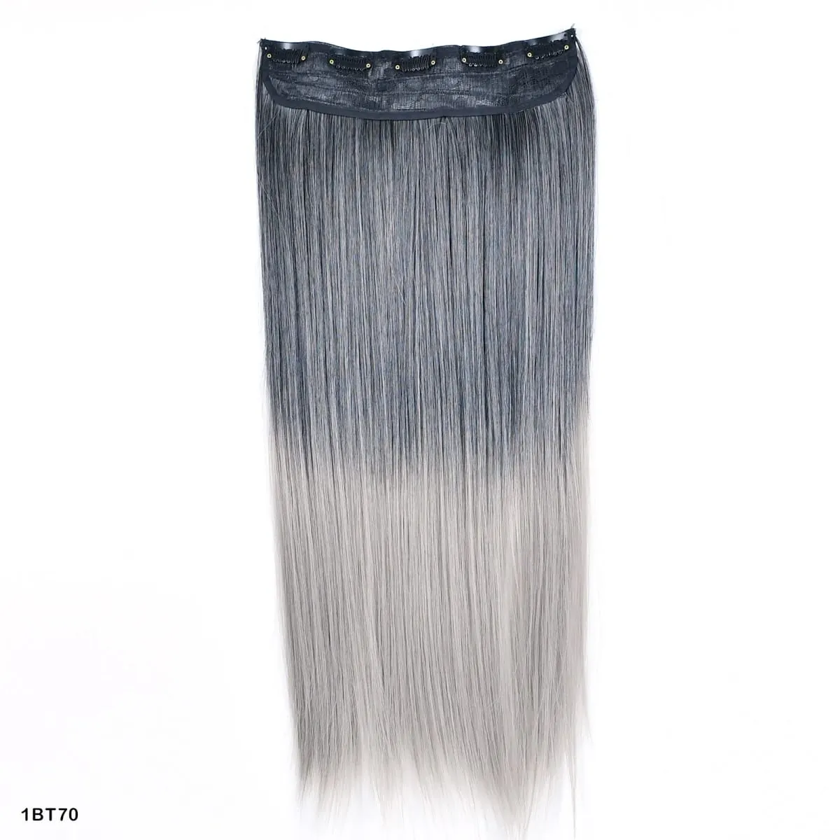 Zolin Clip in Hair Extension One Piece Long Straight Hair Black Gray Color Synthetic Hairpieces For Women Cosplay Use — image 9
