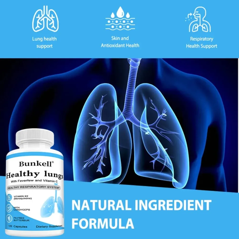 Lung Health Capsules with Vitamin C Balance Respiratory System and Skin Support Superior Respiratory Defense Bronchial Health