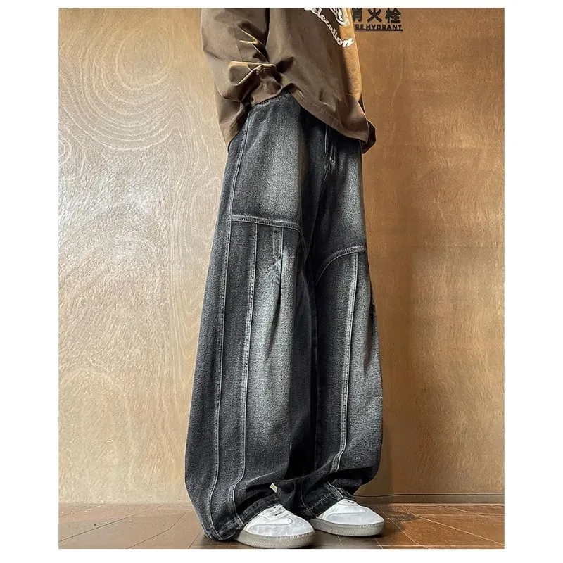 Men's Jeans Man Pants Spring American Retro Patchwork Comfortable Big Size Loose Denim Pants Plus Size Bottoms Stylish Casual — image 6