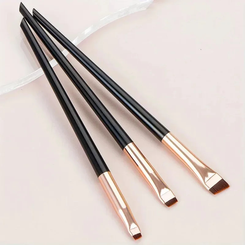 3-Piece Eyeliner & Eyebrow Brushes Set - Ultra-Fine & Flat Tips for Precise Control High-Quality Precision Makeup Application — image 6