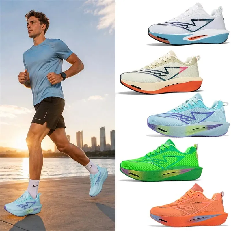 Men Running Shoes Carbon Board Marathon Sports Speciality Breathable Lightweight Women's Comfortable Athletic Nonskid Sneakers