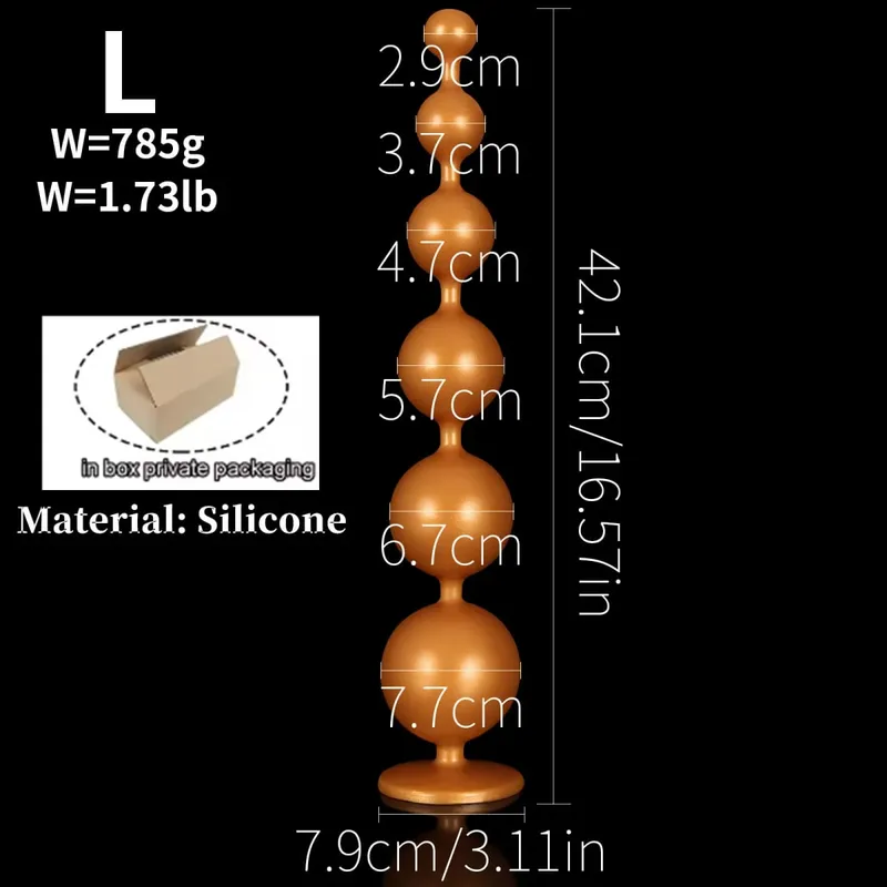 Super Mahabang Anal Beads Anal Plug Prostate Massage Malaking Butt Plug Vaginal Balls Anal Stimulation Pull Bead Dildo Deep Anal Sex Toys — image 9
