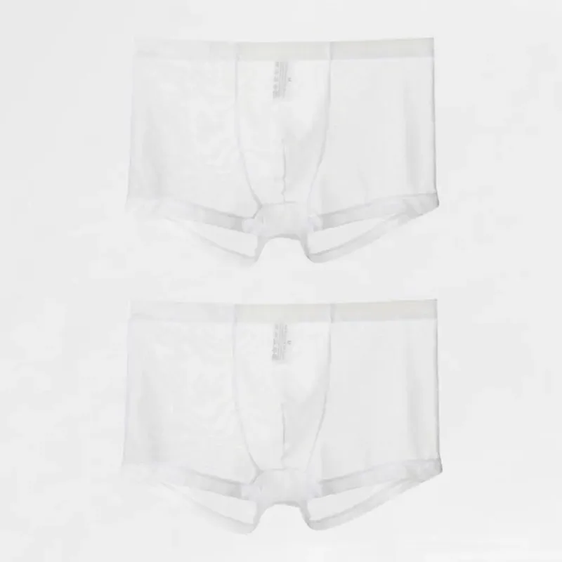 남성용 투명 복서 남성용 속옷을 통해 볼 섹시한 메쉬 로우 허리 아이스 실크 얇은 냉각 남성 팬티 남성 속옷 — image 25