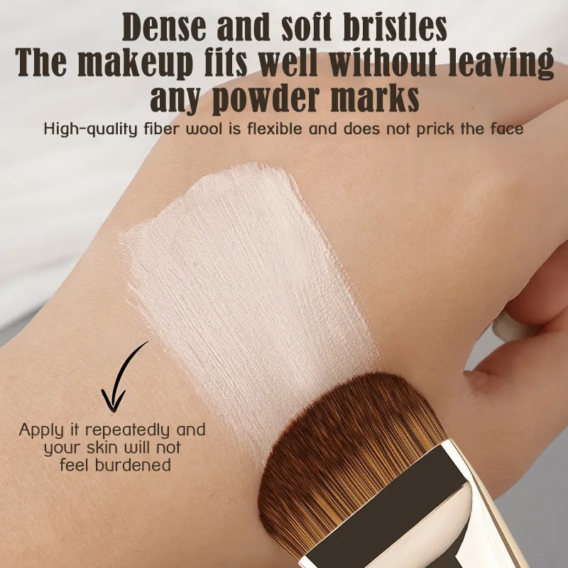 1pcs Ultra Thin Foundation Brush Tongue-Shaped Seamless Concealer Flat Head Soft Hair Beauty Tools Makeup Brushes Mask Brush