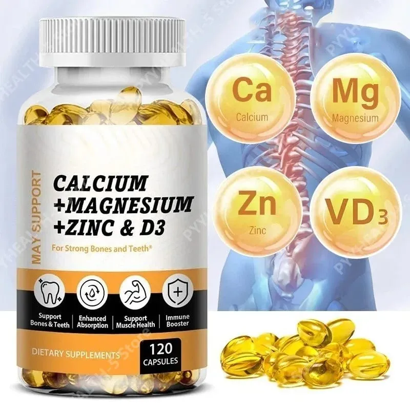 Calcium Magnesium Zinc with Vitamin D3 Softgels 120 Count Easy Swallow Daily Nutritional Support for Men Women For Adults — image 3