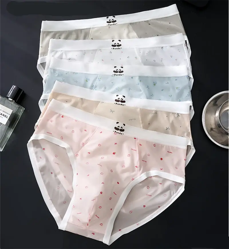 Bagong Bare feel panlalaking panloob na naka-print na sissy cuecas masculino ice silk sexys tøy men cueca thin seamless calzoncillos hombre — image 4