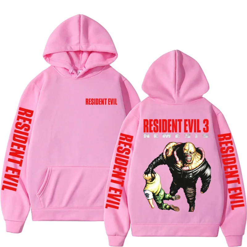 Retro 90s Nemesis Resident Evil Requiem Hoodies Men Women Fashion Classic Long Sleeve Sweatshirts Bodywarmer Oversized Hoodie