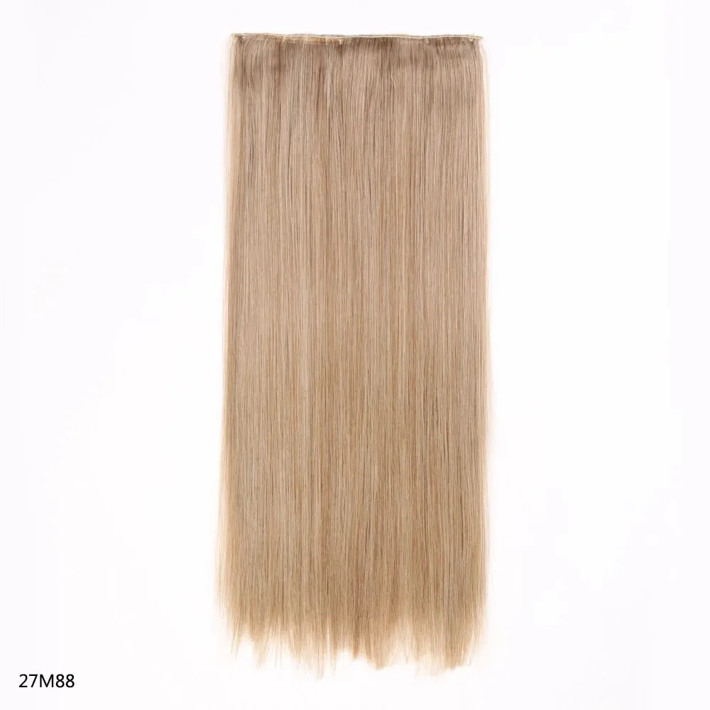 Syntetické prodloužení vlasů jednodílné s klipem 5Clips v dlouhé rovné vlasy blond pro ženy každodenní použití — image 15